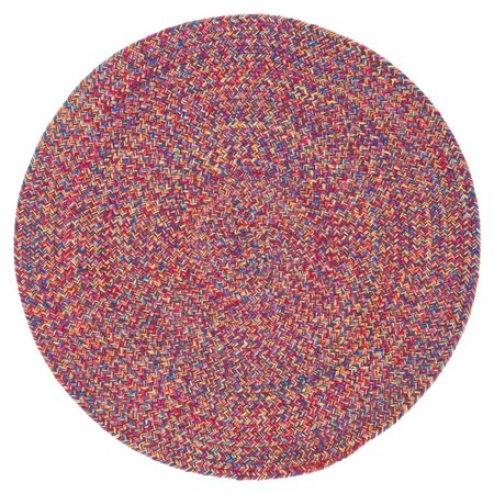 Flowers First 5 x 5 ft. Braided Contemporary Round Rug; Red & Yellow FL1862511